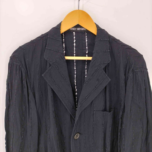 イッセイミヤケ ISSEY MIYAKE 04SS 黒タグ コットンリネン 3B テーラードジャケット メンズ JPN:3