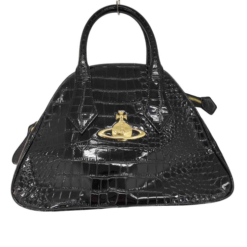 ヴィヴィアンウエストウッド Vivienne Westwood クロコ型 ヤスミン エナメルハンドバッグ レディース