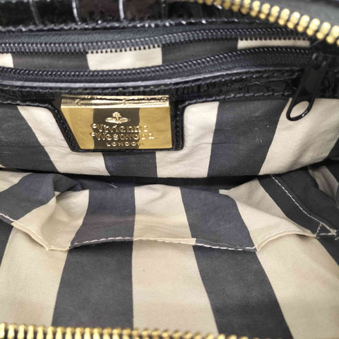 ヴィヴィアンウエストウッド Vivienne Westwood クロコ型 ヤスミン エナメルハンドバッグ レディース