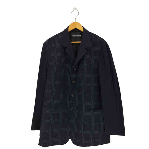 イッセイミヤケ ISSEY MIYAKE 03SS 黒タグ チェックパターン ウール 4B テーラードジャケット メンズ JPN:3