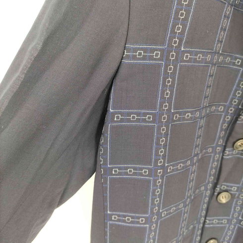 イッセイミヤケ ISSEY MIYAKE 03SS 黒タグ チェックパターン ウール 4B テーラードジャケット メンズ JPN:3