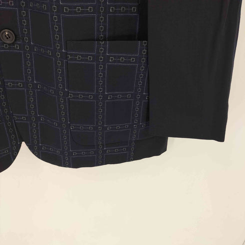 イッセイミヤケ ISSEY MIYAKE 03SS 黒タグ チェックパターン ウール 4B テーラードジャケット メンズ JPN:3