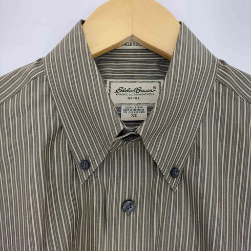 エディーバウアー Eddie Bauer WRINKLE RESISTANT ストライプ ボタンダウンシャツ メンズ import:XS