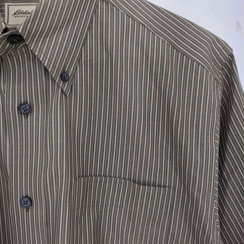 エディーバウアー Eddie Bauer WRINKLE RESISTANT ストライプ ボタンダウンシャツ メンズ import:XS