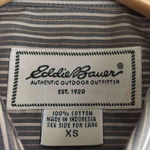 エディーバウアー Eddie Bauer WRINKLE RESISTANT ストライプ ボタンダウンシャツ メンズ import:XS