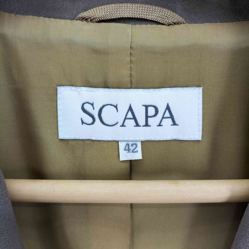 スキャパ SCAPA サイド 切替 総裏 フェイク スウェード 2B テーラード ジャケット レディース EUR:42