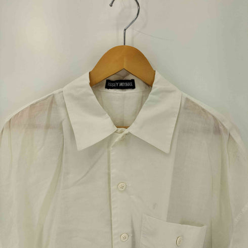 イッセイミヤケ ISSEY MIYAKE 95SS 黒タグ ポケット付き コットンリネン 唐辛子 プリント シャツ メンズ JPN:M