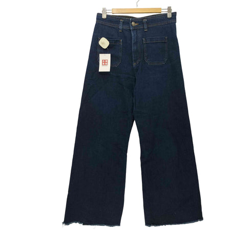 ザラ ZARA フロントポケット カットオフ ジップフライ ワイド デニム パンツ レディース 10