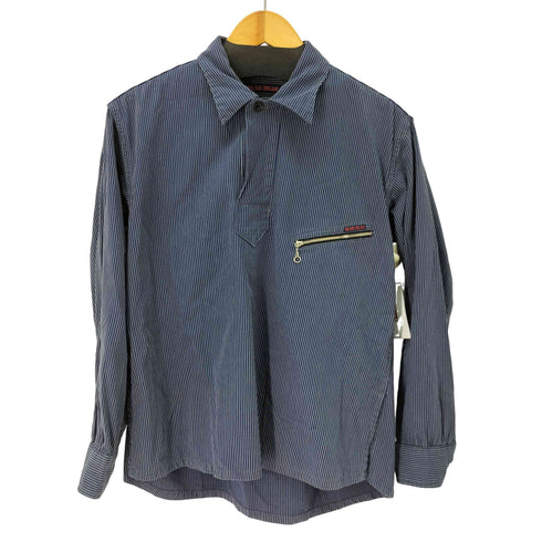 ブルーブルー BLUE BLUE ストライプ プルオーバーワークシャツ メンズ