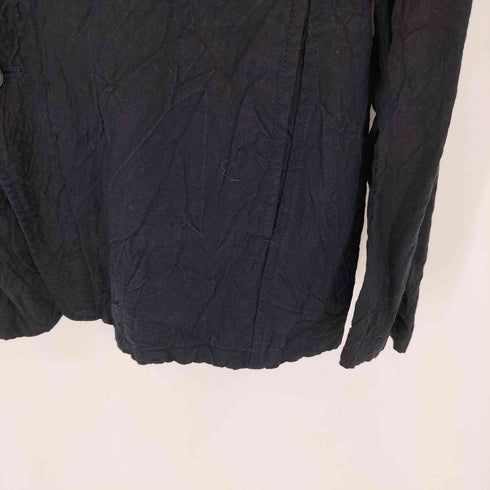 イッセイミヤケメン ISSEY MIYAKE MEN 00-10s 黒タグ リネン シワ加工 リバーシブル 3B マオカラージャケット メンズ