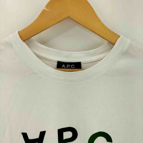 アーペーセー A.P.C. 30周年記念 フロッキー ロゴプリント クルーネック半袖Tシャツ メンズ M