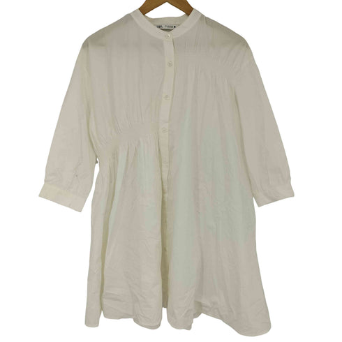 ザラ ZARA ギャザー バンビカラーシャツチュニック レディース import:S