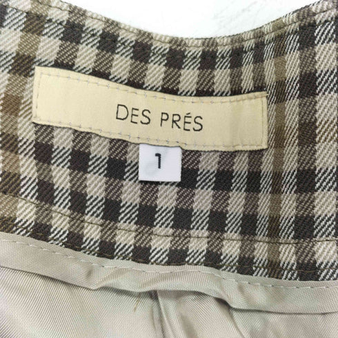 デプレ DES PRES ウール混 チェック ワイドパンツ レディース JPN:1