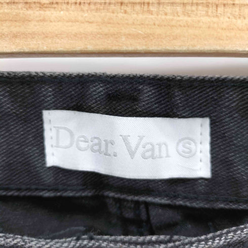 Dear.Van ダメージ加工ブラックデニムカーゴパンツ メンズ
