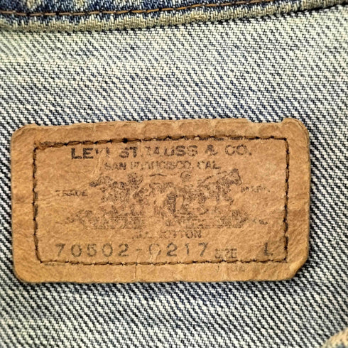 リーバイス Levis 80-90s 70502-0217 2nd 復刻 オレンジタブ J22刻印 デニムトラッカージャケット メンズ L