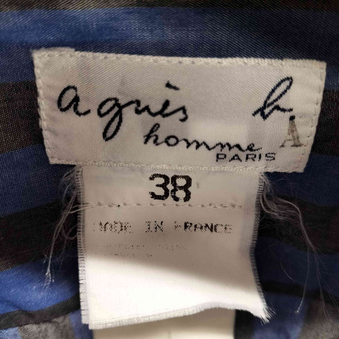 アニエスベーオム Agnes b.homme 90s MADE IN FRANCE コットンストライプ半袖シャツ メンズ 38