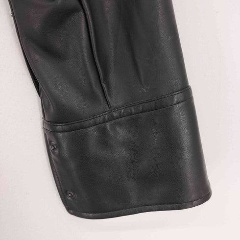 ザラ ZARA フェイクレザー シャツワンピース レディース import:M