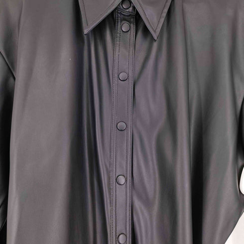 ザラ ZARA フェイクレザー シャツワンピース レディース import:M