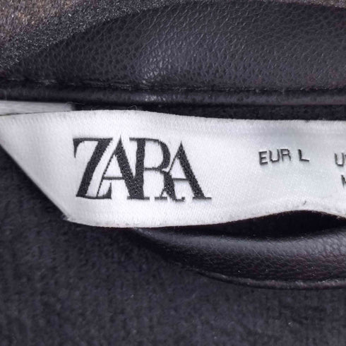 ザラ ZARA フェイクレザー シャツワンピース レディース import:M