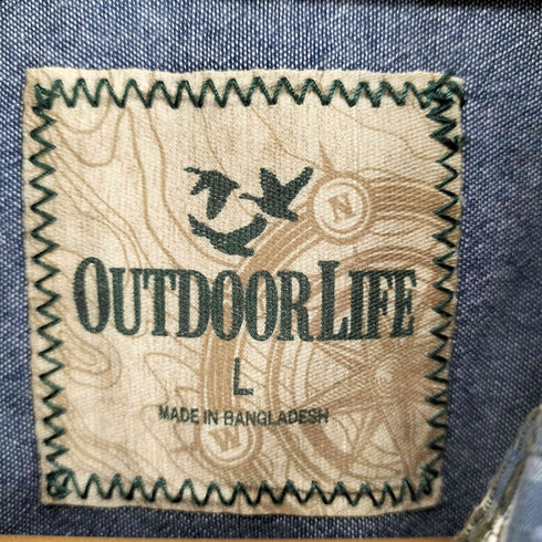 OUTDOORLIFE チェック柄2ポケットシャツ メンズ L