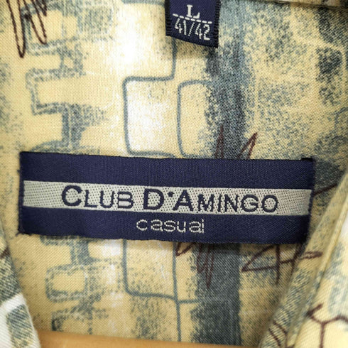 CLUB DAMINGO 総柄レーヨンシャツ メンズ L