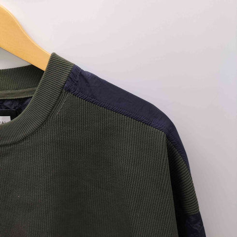 メゾンスペシャル MAISON SPECIAL 23AW Knit Combination Prime-Over Woven Shirt Crew Neck Pullover ニット コンビネーション プライム オーバー シャツ クルーネック プルオーバー メンズ JPN:1