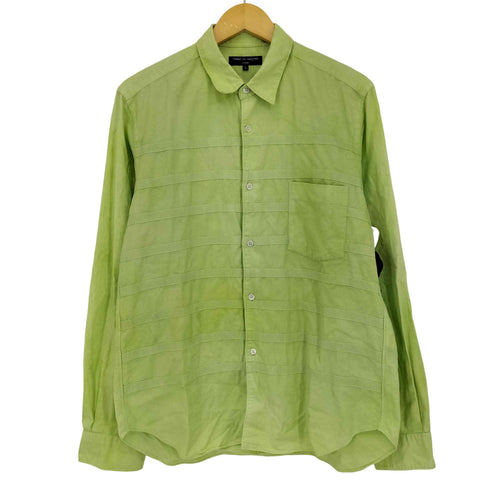 コムデギャルソンオム COMME des GARCONS HOMME 11ss ムラ染め ボーダー生地切替 フロントポケット長袖シャツ メンズ L