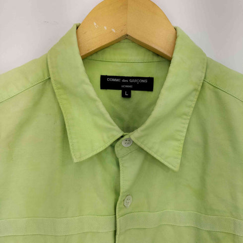 コムデギャルソンオム COMME des GARCONS HOMME 11ss ムラ染め ボーダー生地切替 フロントポケット長袖シャツ メンズ L