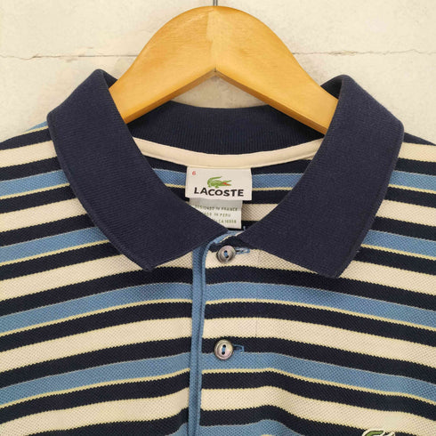 ラコステ LACOSTE ボーダー柄ロゴ刺繍ポロシャツ メンズ 6