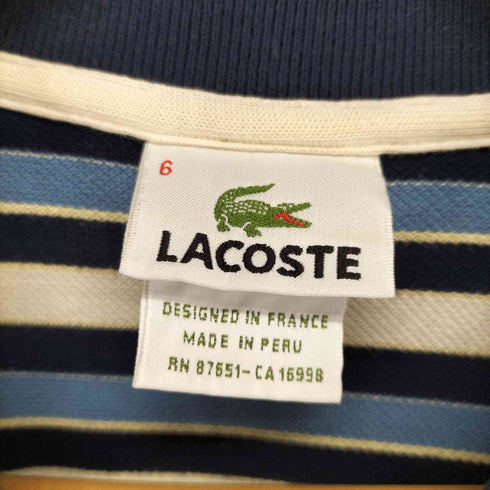 ラコステ LACOSTE ボーダー柄ロゴ刺繍ポロシャツ メンズ 6
