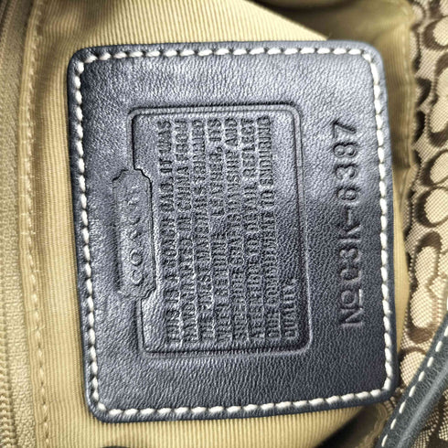 コーチ COACH 00S キャンバス レザー シグネチャー 巾着 ショルダーバッグ 03年製 レディース