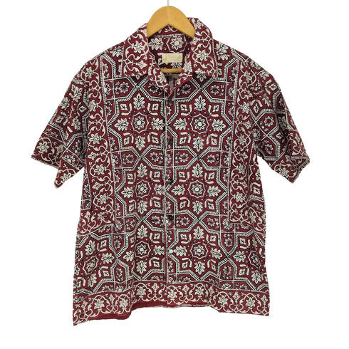 HANDMADE IN INDIA ボックスシルエット総柄開襟シャツ メンズ