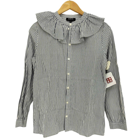 アーペーセー A.P.C. ストライプ フリルブラウス レディース 36