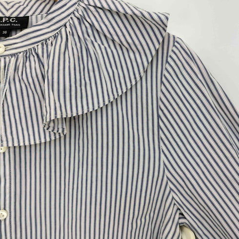 アーペーセー A.P.C. ストライプ フリルブラウス レディース 36