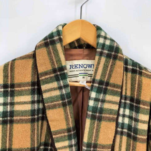 RENOWN NIGHT WEAR 韓国製 ウール混 チェックガウン メンズ M