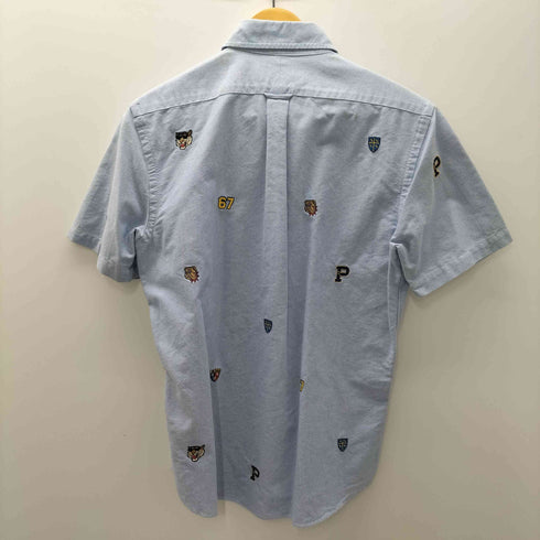ラルフローレン RALPH LAUREN P アニマル ワッペン 総柄 刺繍 B.D S/S オックスフォード シャツ メンズ import:S