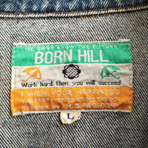 BORN HILL デニムトラッカージャケット 月桂樹ボタン メンズ import:L