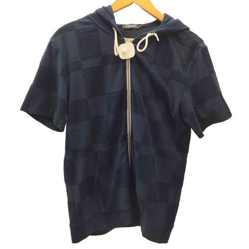 ブラックレーベルクレストブリッジ BLACK LABEL CRESTBRIDGE レザー パッチ パイル チェック 切替 S/S ジップアップ パーカー メンズ import:M