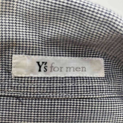 ワイズフォーメン Ys for men コットン 千鳥格子 オープンカラーシャツ メンズ