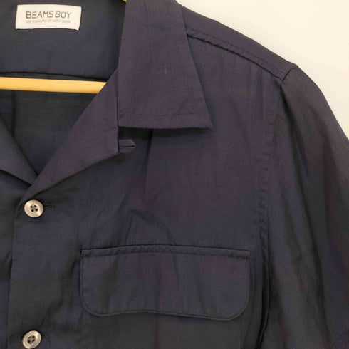 ビームスボーイ BEAMS BOY サテンオープンカラー ショートスリーブ シャツ レディース