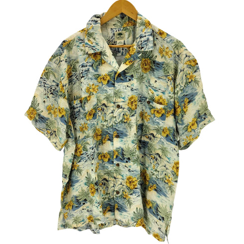 BIGOAK レーヨン オープンカラーアロハシャツ メンズ import:L