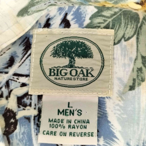 BIGOAK レーヨン オープンカラーアロハシャツ メンズ import:L