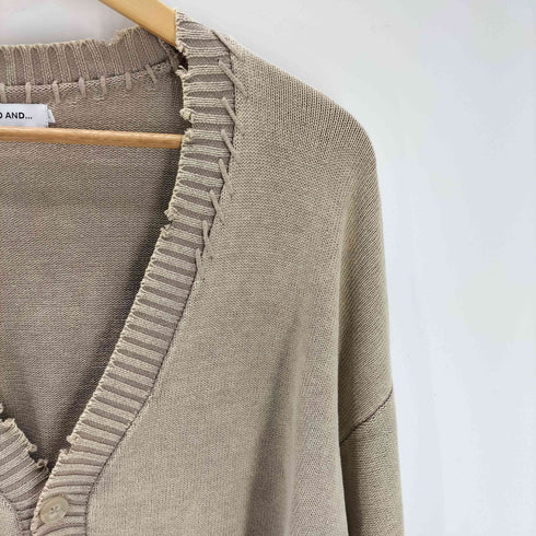 ニコアンド niko and... ダメージ フェード ニット カーディガン メンズ JPN:L