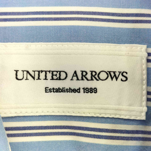ユナイテッドアローズ UNITED ARROWS ブルーストライプ レギュラーカラーシャツ メンズ S