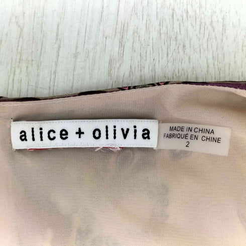 アリスオリビア alice + olivia バックジップ総柄切替プリーツブラウス レディース JPN:2