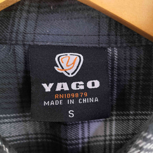 YAGO チェック フランネルシャツ ネルシャツ メンズ import:S