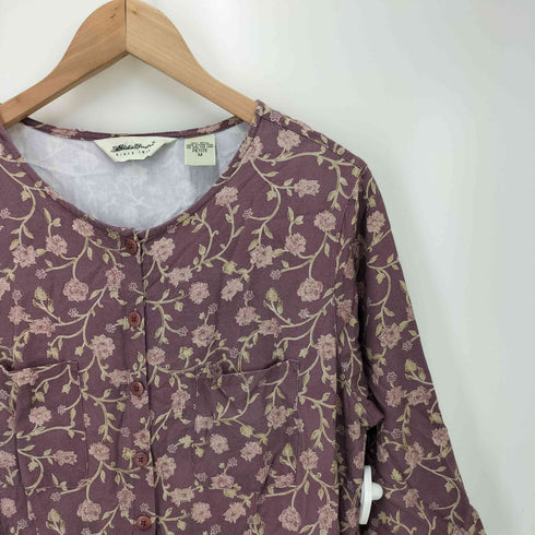 エディーバウアー Eddie Bauer 00S 花柄 半袖ワンピース レディース JPN:M