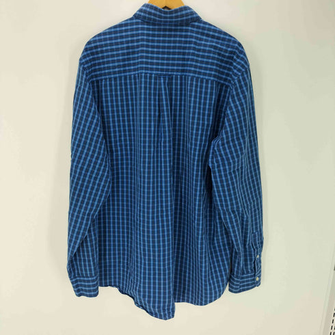 チャップス CHAPS STRETCH EASY CARE ロゴ 刺繍 マドラスチェック B.D シャツ メンズ XLT