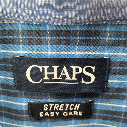 チャップス CHAPS STRETCH EASY CARE ロゴ 刺繍 マドラスチェック B.D シャツ メンズ XLT