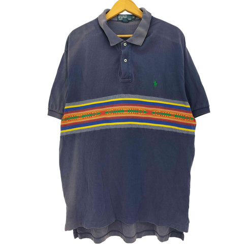 ポロバイラルフローレン Polo by RALPH LAUREN 90s~00s ポニー刺繍 ネイティブ コットン ポロシャツ メンズ import:XL